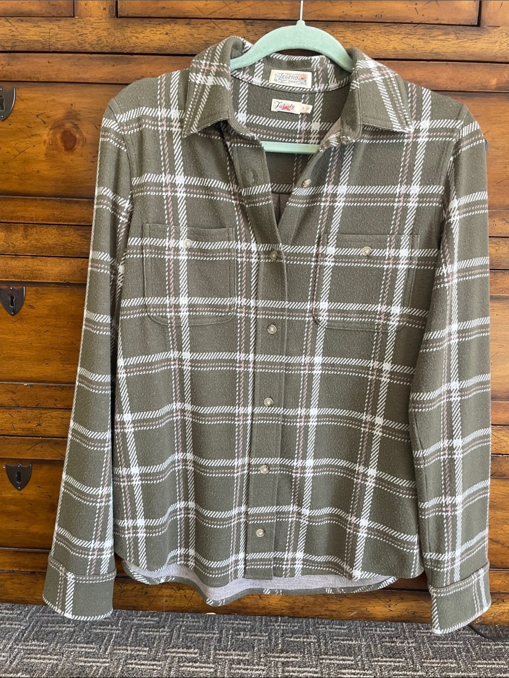 Faherty Olive Plaid Button-Down Shirt